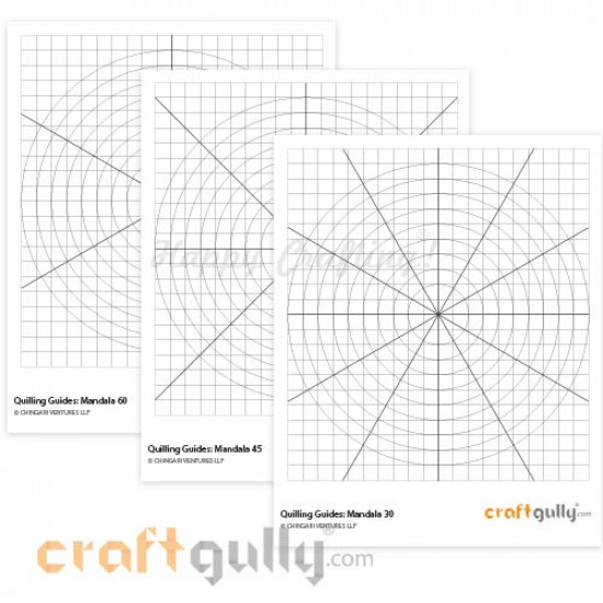 Quilling Mandala Grid Printable Template - Set of 3