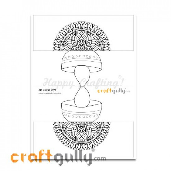 CraftGully 3D Diwali Diya Printable