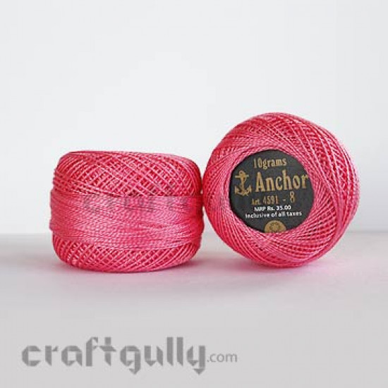 Anchor Pearl Cotton Tkt 8 - 4591-0052 (Pink Family)