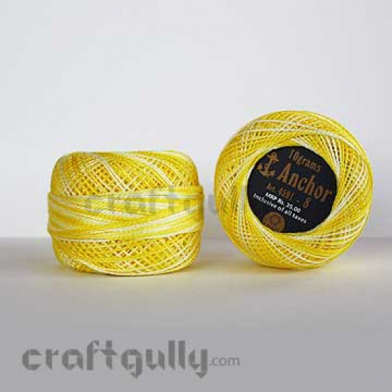 Anchor Pearl Cotton Tkt 8 - 4591-1217 (Shaded White & Yellow)