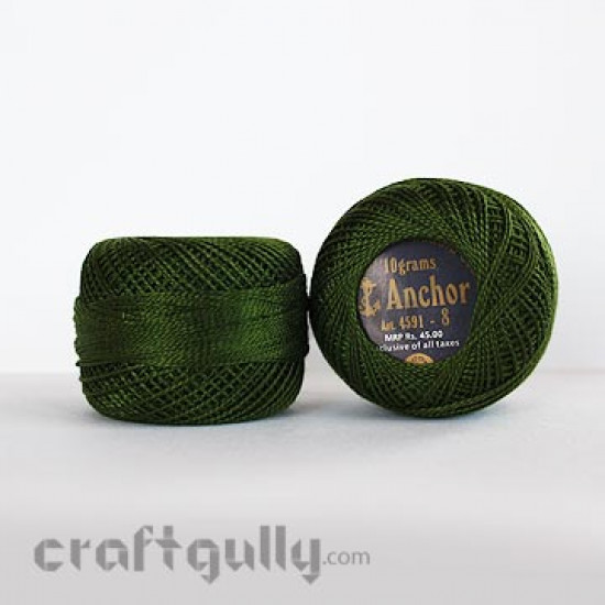 Anchor Pearl Cotton Tkt 8 - 4591-0269 (Green Family)