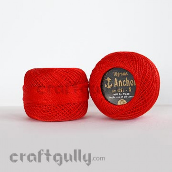 Anchor Pearl Cotton Tkt 8 - 4591-0046 (Red Family)