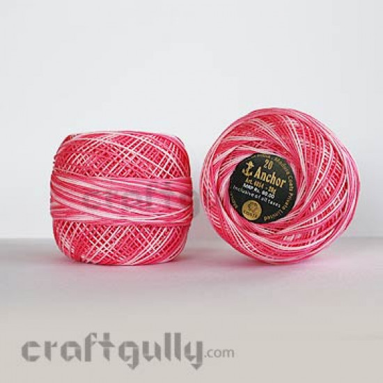 Anchor Mercer Crochet - Tkt 20 - 4054-1201 (White & Pink)