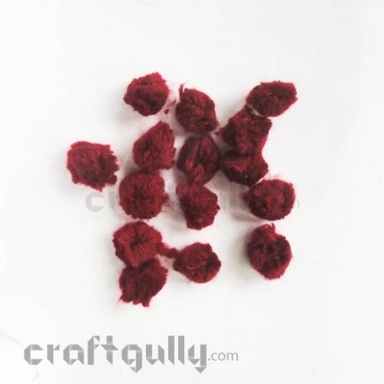 Pom Poms 25mm - Maroon - Pack of 25