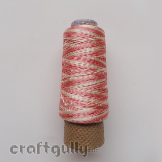 Crochet Thin Thread - Peach and White (Shaded)
