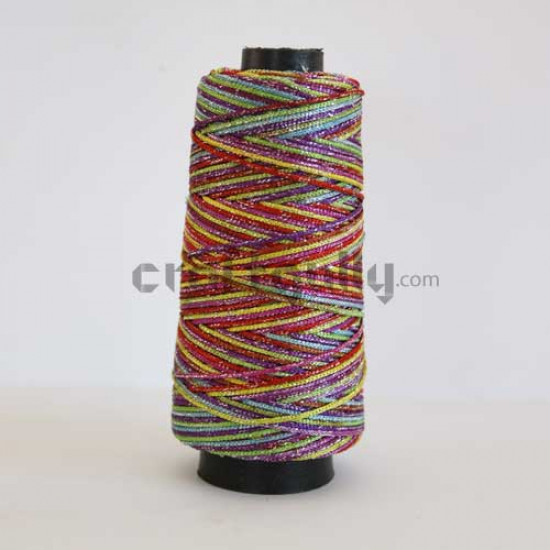 Crochet Thick Thread - Multicoloured with Silver