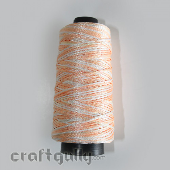 Crochet Thick Thread - Peach and White (Shaded)