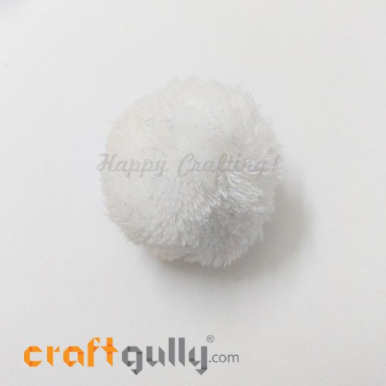 Pom Poms 48mm - White - Pack of 1