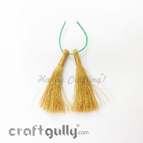 Tassels 55mm - Metallic Golden - Pack of 2