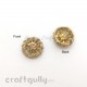 Metal Buttons #2 - 14mm Disc - Golden - 2 Buttons