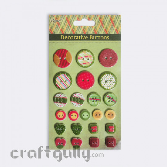 Buttons - Assorted #2 - Red