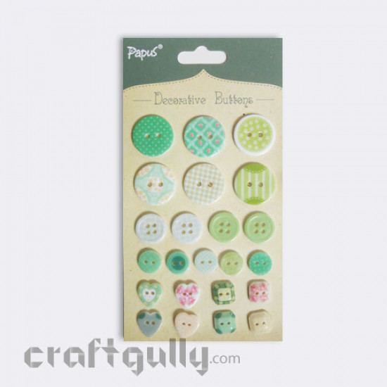 Buttons - Assorted #3 - Green