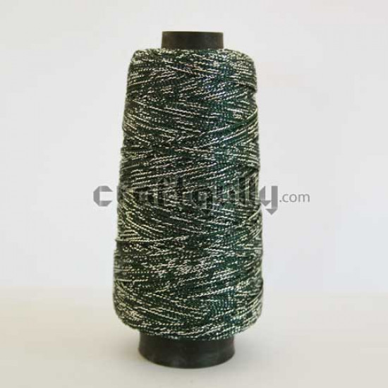 Crochet Thick Thread - Dark Green and Silver