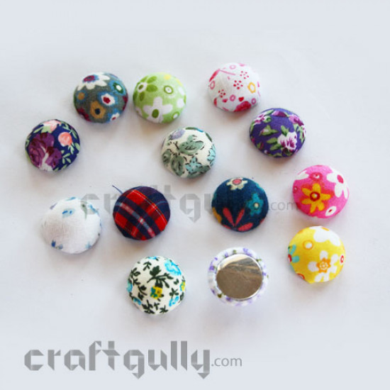 Buttons - Cloth - Half Rounds - Pack of 5