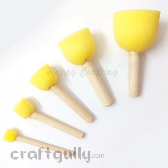 Foam/ Sponge Brush - Round Dabbers - Assorted - Set of 5