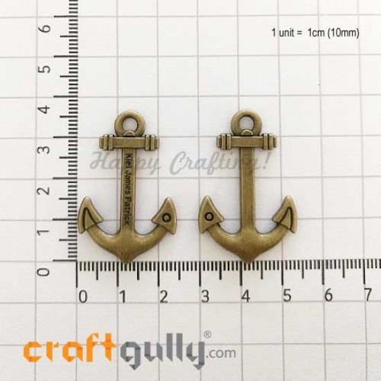 Charms / Elements 36mm Metal - Anchor - Bronze - Pack of 1 Charms / Elements 36mm Metal - Anchor - Bronze - Pack of 1