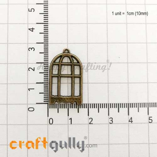 Charms / Elements 27mm Metal - Bird Cage #2 - Bronze - Pack of 1