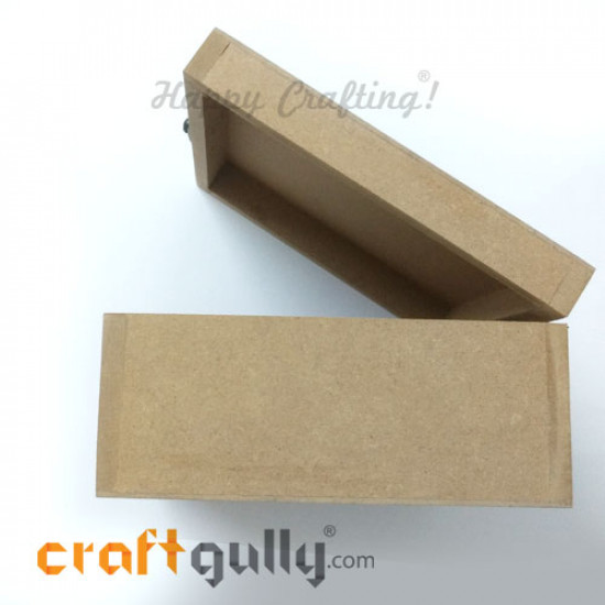 MDF Blank Box 6 inches - Square With Lock - Natural