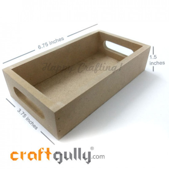 MDF Blank Tray 6.75 inches - Rectangle - Natural
