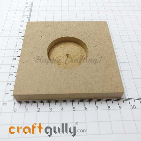 MDF Blank Tea Light Holder 3.5 inches - Single Holder - Natural