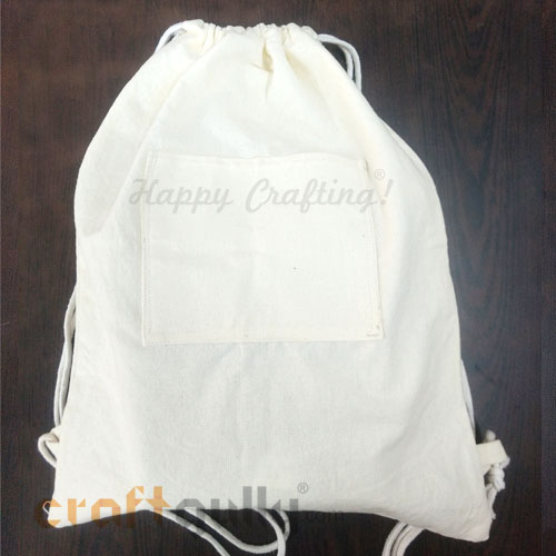 Decoupage Blanks 13 inch - Bag Drawstring - Off White - Pack of 1