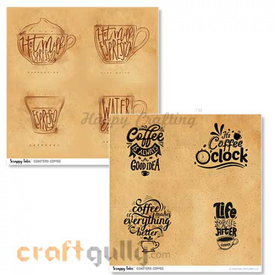 Decoupage Papers 8x8 inches - Coasters: Coffee - Pack of 4