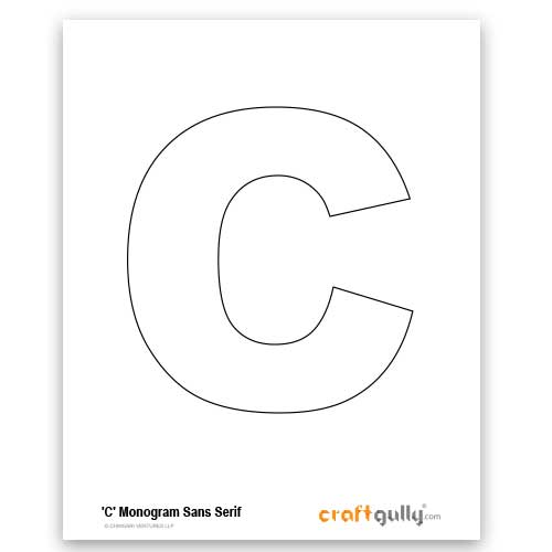 Free CraftGully Printable - Monogram Sans Serif - C