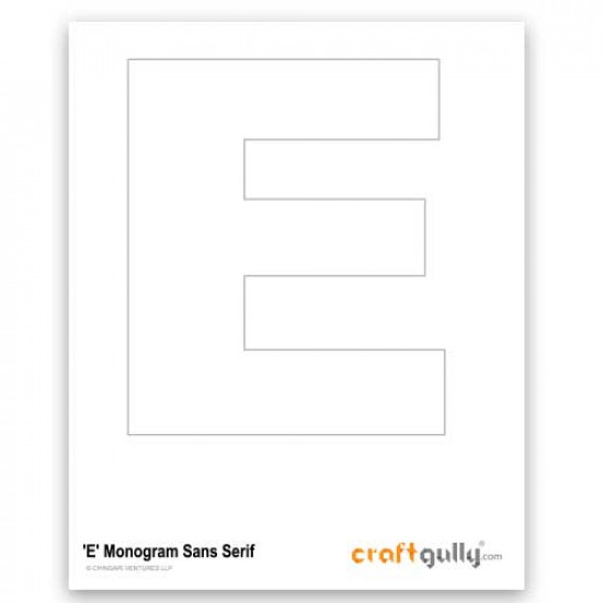 Free CraftGully Printable - Monogram Sans Serif - E