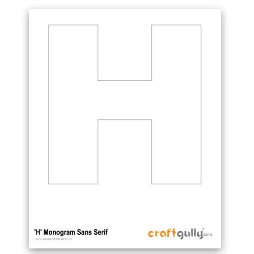 Free CraftGully Printable - Monogram Sans Serif - H