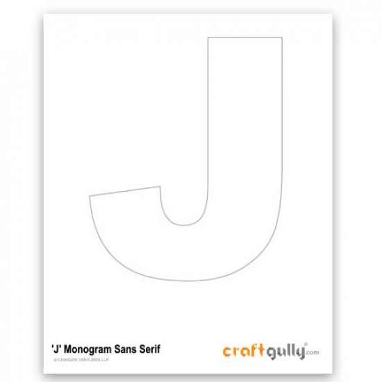 Free CraftGully Printable - Monogram Sans Serif - J