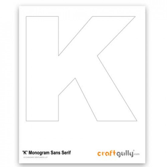Free CraftGully Printable - Monogram Sans Serif - K