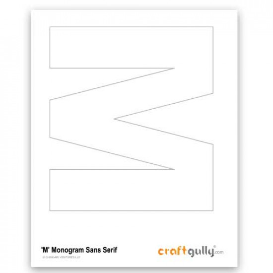 Free CraftGully Printable - Monogram Sans Serif - M