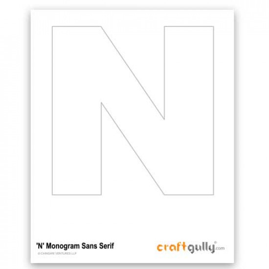 Free CraftGully Printable - Monogram Sans Serif - N