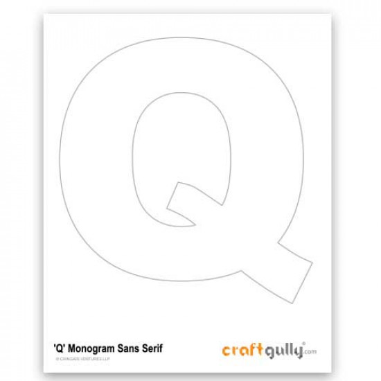 Free CraftGully Printable - Monogram Sans Serif - Q