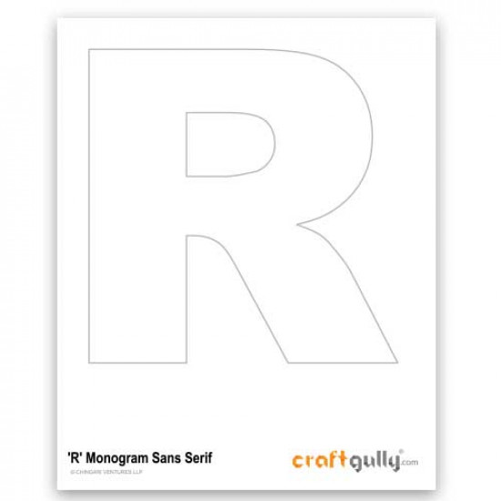 Free CraftGully Printable - Monogram Sans Serif - R