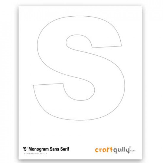 Free CraftGully Printable - Monogram Sans Serif - S