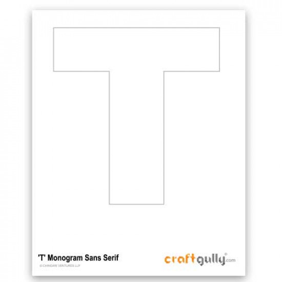 free craftgully printable monogram sans serif t