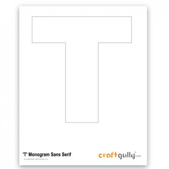 Free CraftGully Printable - Monogram Sans Serif - T