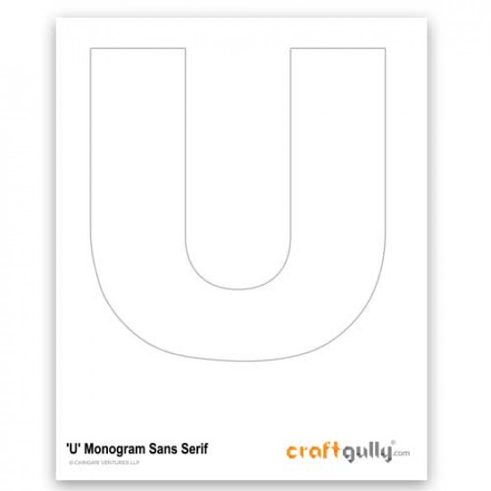 Free CraftGully Printable - Monogram Sans Serif - U