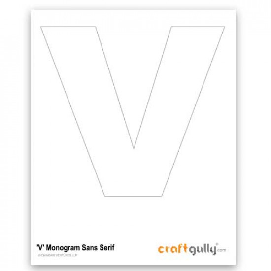 Free CraftGully Printable - Monogram Sans Serif - V
