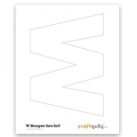 Free CraftGully Printable - Monogram Sans Serif - W