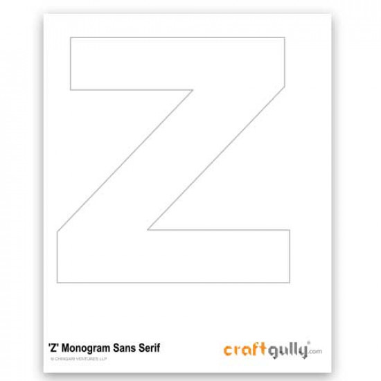 Free CraftGully Printable - Monogram Sans Serif - Z