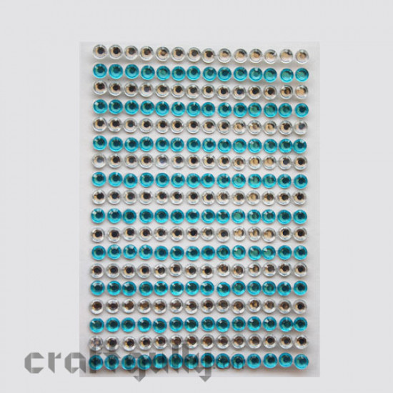 Rhinestone Stick-ons - Blue and Silver