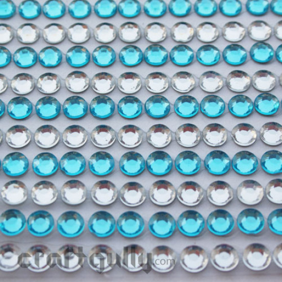 Rhinestone Stick-ons - Blue and Silver