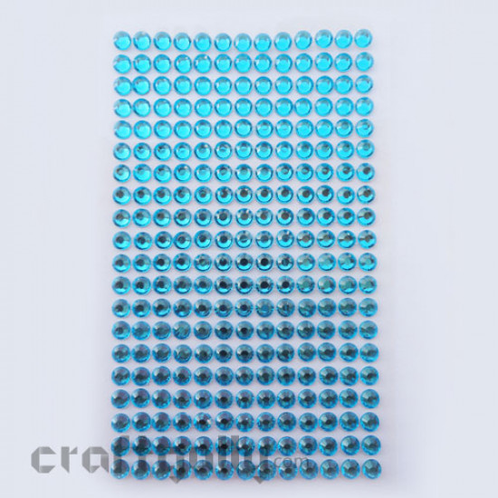 Rhinestone Stick-ons 6mm - Cerulean Blue