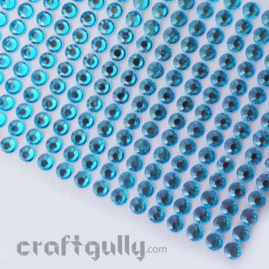 Rhinestone Stick-ons 6mm - Cerulean Blue