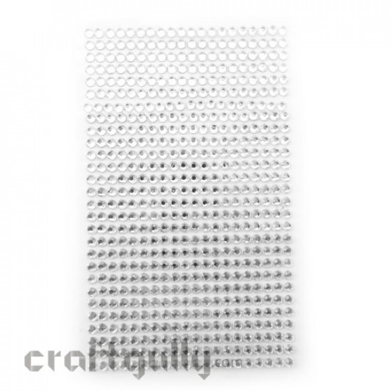 Rhinestone Stick-ons 4mm - Silver