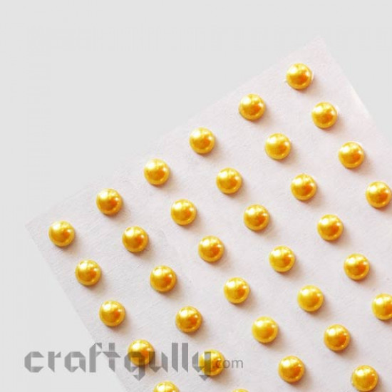 Pearl Stick-ons 6mm - Golden - Pack of 70