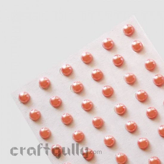 Pearl Stick-ons - 7mm - Dark Peach - Pack of 54