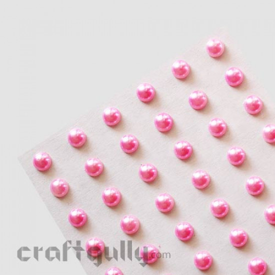 Pearl Stick-ons - 7mm - Pink - Pack of 54